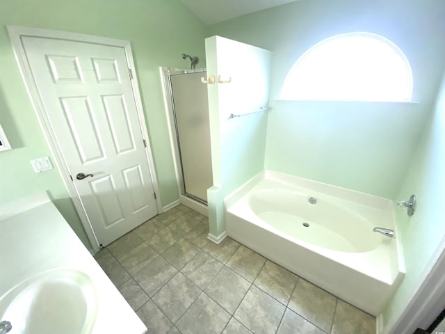 1435 Southwood Dr, Myrtle Beach, SC 29575 - full bath featuring tile patterned flooring, a bath, a stall shower, and vanity