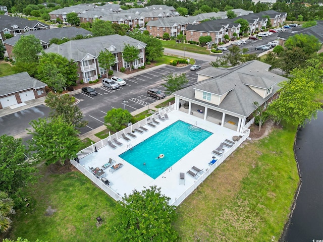 2081 Silvercrest Dr Unit G, Myrtle Beach, SC 29579 - aerial perspective of suburban area featuring a pool
