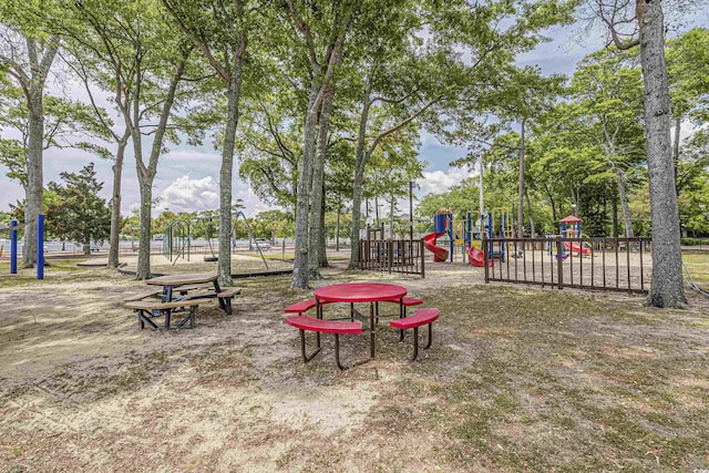 view of community jungle gym