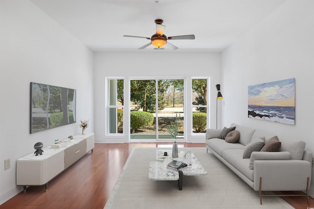 1025 World Tour Blvd Unit 101A, Myrtle Beach, SC 29579 - living area featuring wood finished floors and a ceiling fan