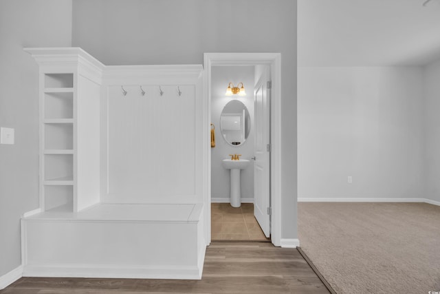 3304 Candytuft Dr, Conway, SC 29526 - mudroom featuring wood finished floors and a sink