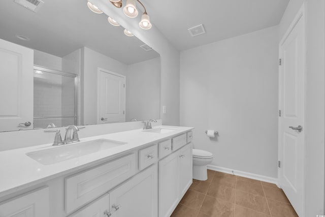 3304 Candytuft Dr, Conway, SC 29526 - full bath featuring double vanity, an enclosed shower, and tile patterned floors