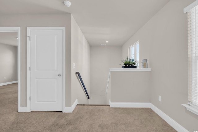 basement featuring carpet and baseboards