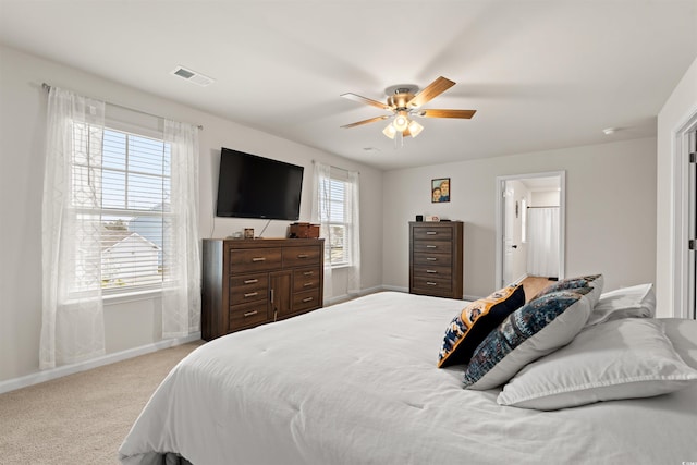 380 Harvest Ridge Way, Conway, SC 29527 - bedroom featuring visible vents, a ceiling fan, baseboards, and carpet floors