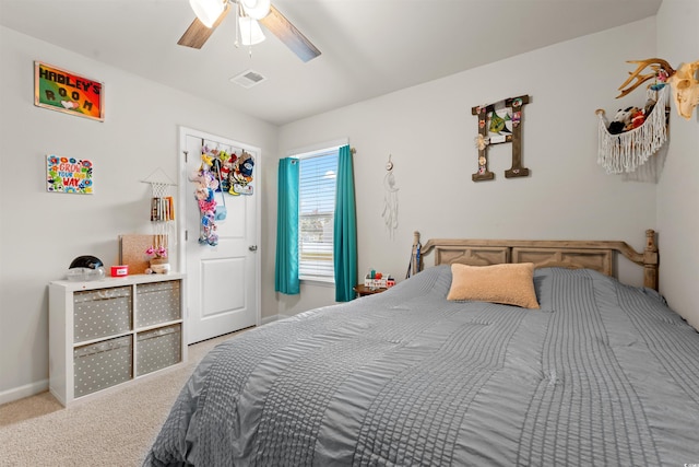 380 Harvest Ridge Way, Conway, SC 29527 - carpeted bedroom featuring visible vents, baseboards, and ceiling fan