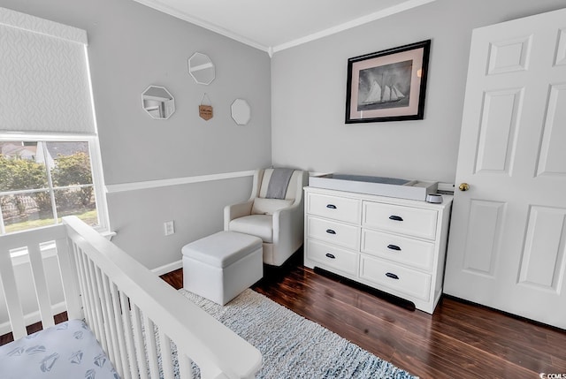 2629 Scarecrow Way, Myrtle Beach, SC 29579 - bedroom featuring dark wood-style flooring and crown molding