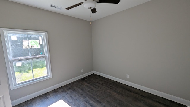 3566 Steamer Trace Rd, Conway, SC 29527 - spare room with plenty of natural light, dark wood-style floors, ceiling fan, and baseboards