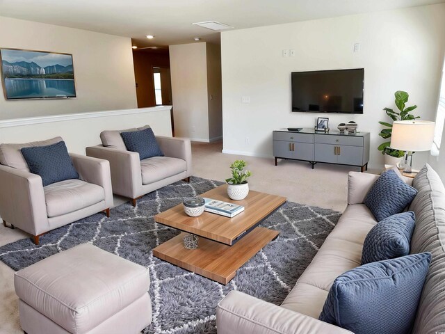 5088 Wavering Place Loop, Myrtle Beach, SC 29579 - living area with carpet, baseboards, and recessed lighting