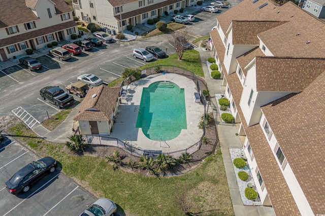 aerial view featuring a residential view