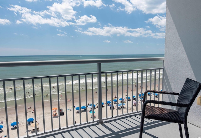 107 S Ocean Blvd Unit 704, Myrtle Beach, SC 29577 - balcony featuring a beach view and a water view