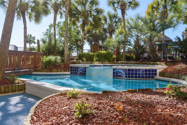 outdoor pool with fence