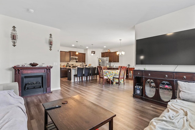 2848 Ophelia Way, Myrtle Beach, SC 29577 - living room with wood finished floors, a fireplace, and recessed lighting