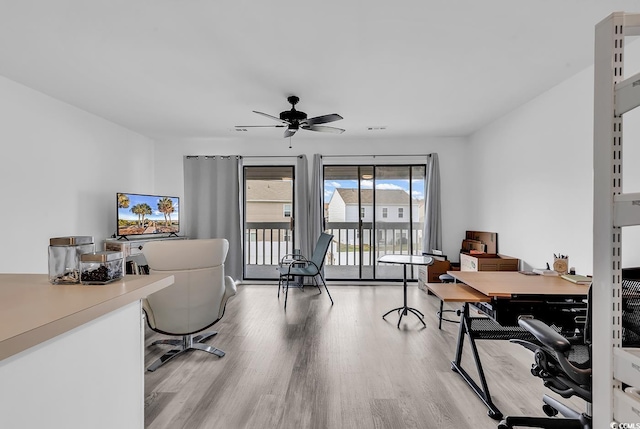 500 Fairway Village Dr Unit 7-D, Myrtle Beach, SC 29588 - office featuring light wood finished floors and a ceiling fan