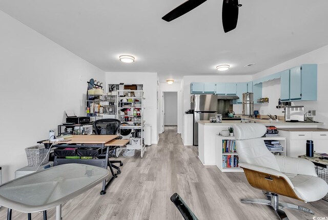 500 Fairway Village Dr Unit 7-D, Myrtle Beach, SC 29588 - office space with a ceiling fan and light wood-style floors