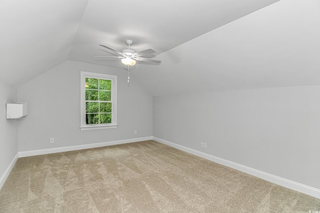 19 Coventry Pl, Pawleys Island, SC 29585 - additional living space featuring carpet floors, lofted ceiling, baseboards, and ceiling fan