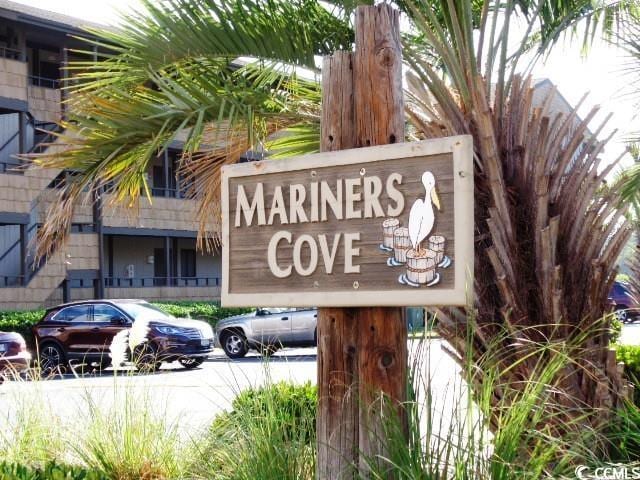 view of community sign