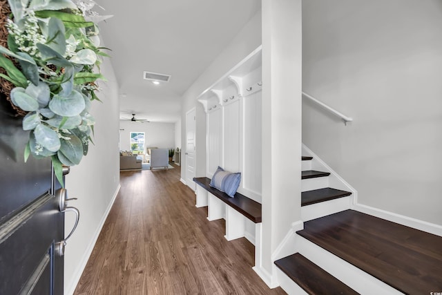 204 Leaflet Loop, Pawleys Island, SC 29585 - mudroom featuring wood finished floors, baseboards, and recessed lighting
