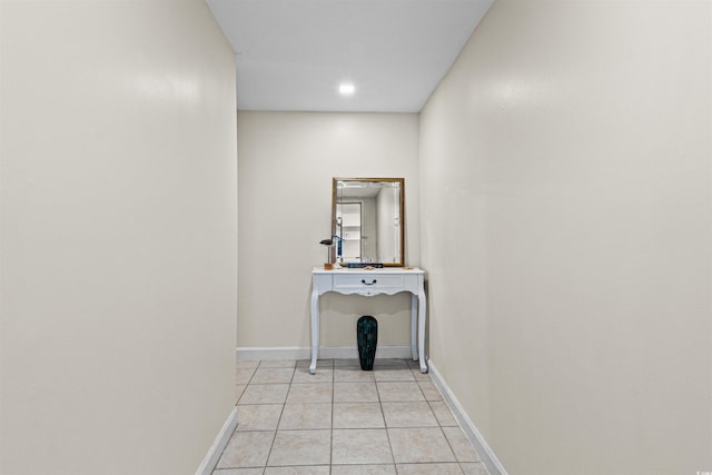 601 Mitchell Dr Unit 801, Myrtle Beach, SC 29577 - hallway with baseboards, recessed lighting, and light tile patterned floors