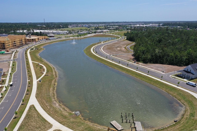 drone / aerial view of a nearby body of water
