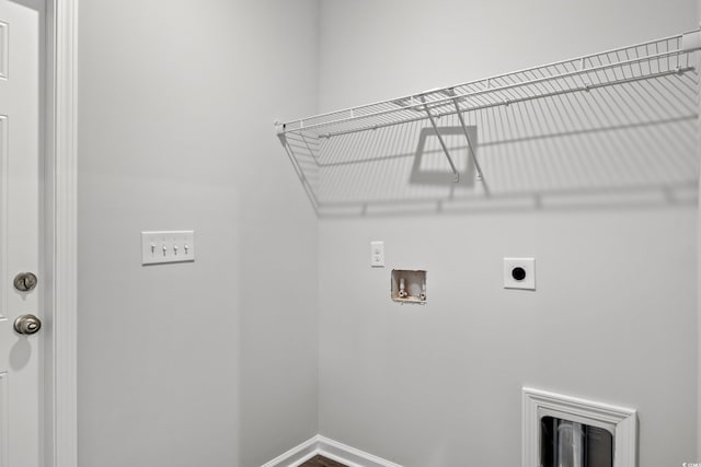 72 Millsite Ct, Georgetown, SC 29440 - washroom with electric dryer hookup, washer hookup, and baseboards