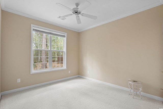 192 Berkshire Loop, Pawleys Island, SC 29585 - carpeted spare room with crown molding, baseboards, and ceiling fan