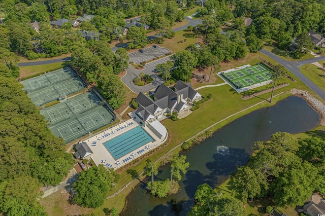 192 Berkshire Loop, Pawleys Island, SC 29585 - aerial view of property and surrounding area featuring a nearby body of water and a pool