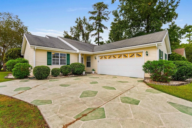 1202 Formby Ct, Myrtle Beach, SC 29588 - ranch-style house with concrete driveway, a shingled roof, and a garage