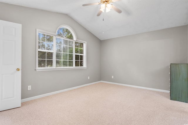 1202 Formby Ct, Myrtle Beach, SC 29588 - carpeted spare room with a ceiling fan, vaulted ceiling, and baseboards