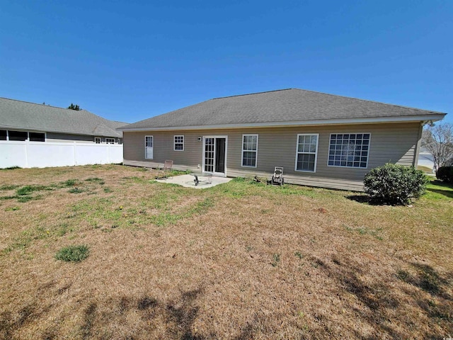 back of house featuring a patio area