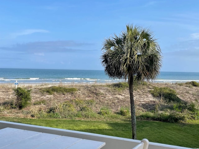 property view of water with a beach view