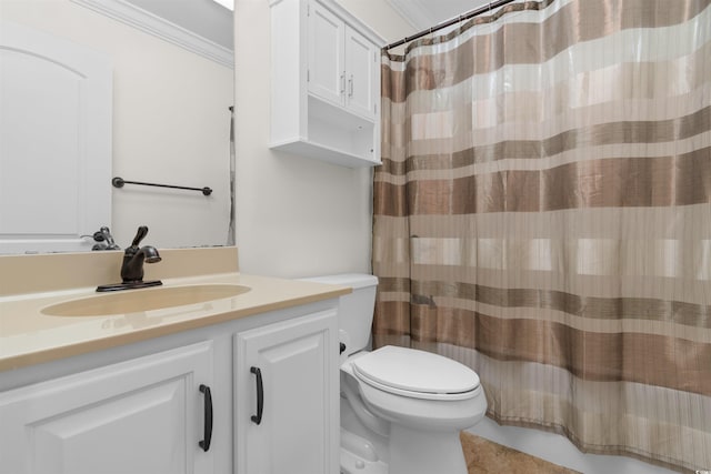 156 Henry Middleton Blvd, Myrtle Beach, SC 29588 - full bath featuring vanity, ornamental molding, tile patterned floors, and toilet