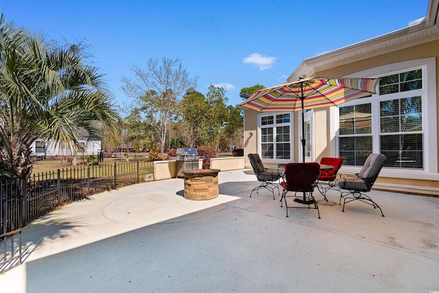 156 Henry Middleton Blvd, Myrtle Beach, SC 29588 - view of patio featuring fence and an outdoor kitchen