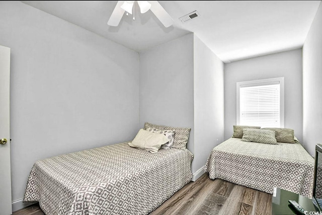 2013 Silvercrest Dr Unit 30-F, Myrtle Beach, SC 29579 - bedroom featuring dark wood-style flooring and ceiling fan