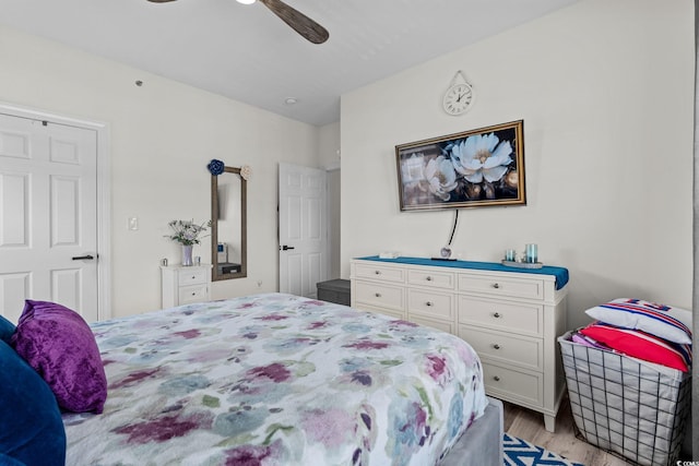2013 Silvercrest Dr Unit 30-F, Myrtle Beach, SC 29579 - bedroom with light wood finished floors and a ceiling fan