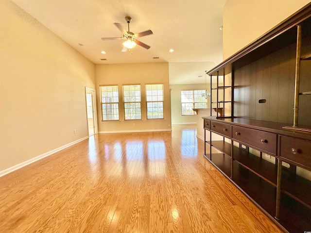 1612 Fairforest Ct, Conway, SC 29526 - spare room featuring a ceiling fan, light wood-style flooring, and recessed lighting