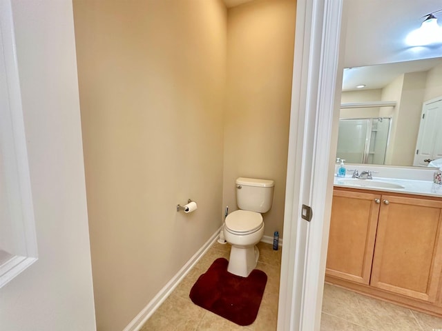 1612 Fairforest Ct, Conway, SC 29526 - full bath with vanity, tile patterned flooring, and a shower with door