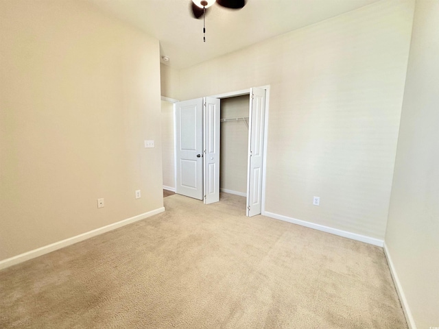 1612 Fairforest Ct, Conway, SC 29526 - unfurnished bedroom featuring light colored carpet, a closet, and ceiling fan