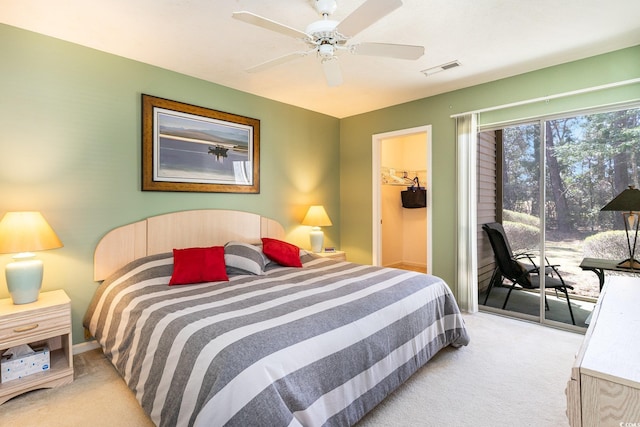 478 Pinehurst Ln Unit 17D, Pawleys Island, SC 29585 - bedroom featuring carpet floors, access to outside, ceiling fan, and a walk in closet