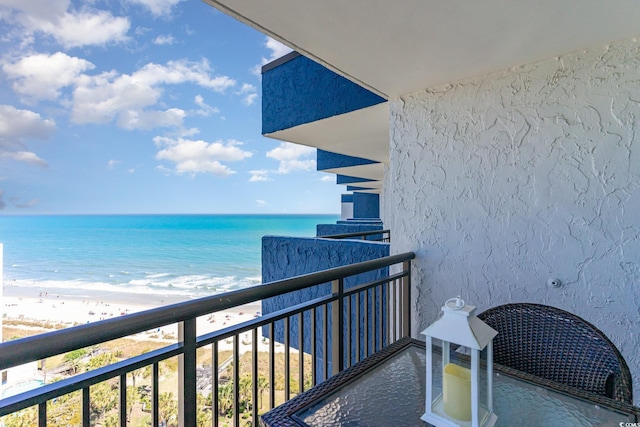 2001 S Ocean Blvd Unit 1505, Myrtle Beach, SC 29577 - balcony with a water view and a view of the beach