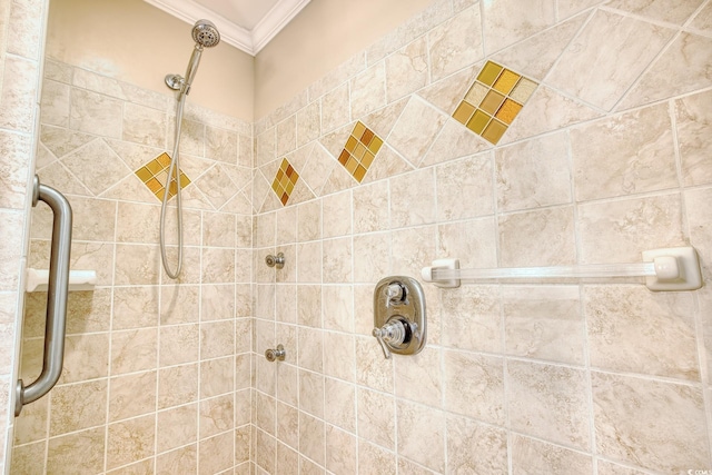 5601 N Ocean Blvd Unit C-311, Myrtle Beach, SC 29577 - bathroom with ornamental molding and a stall shower
