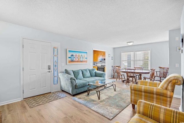 600-B 43rd Ave S, North Myrtle Beach, SC 29582 - living room with light wood finished floors and a textured ceiling