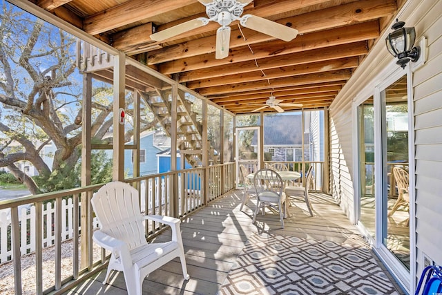 600-B 43rd Ave S, North Myrtle Beach, SC 29582 - wooden terrace featuring ceiling fan