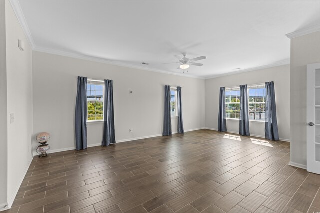 100 Marblehead Dr, Little River, SC 29566 - spare room with a ceiling fan, crown molding, and wood finish floors