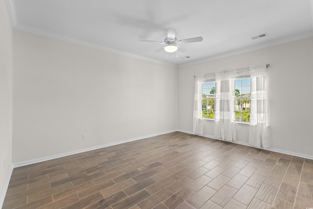 100 Marblehead Dr, Little River, SC 29566 - empty room with wood tiled floors, ceiling fan, and crown molding