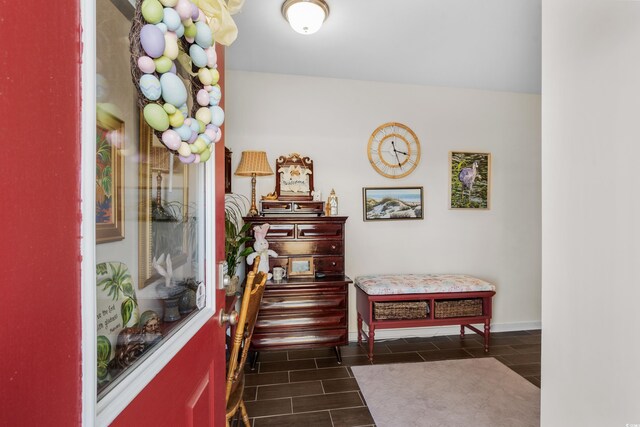 100 Marblehead Dr, Little River, SC 29566 - foyer with baseboards and dark tile patterned flooring