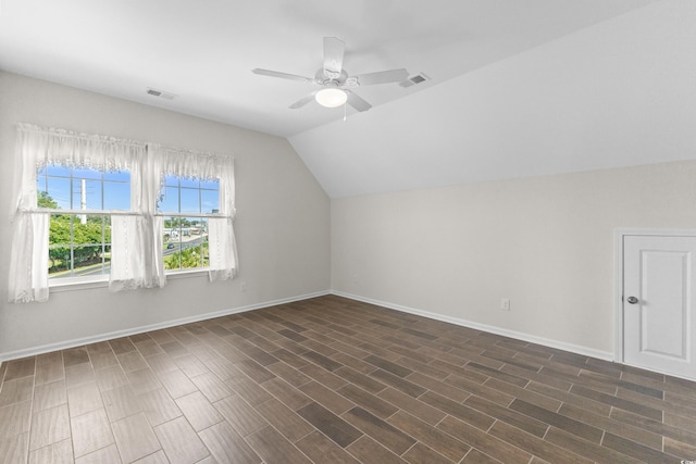 100 Marblehead Dr, Little River, SC 29566 - bonus room featuring a ceiling fan, lofted ceiling, and dark wood-style floors