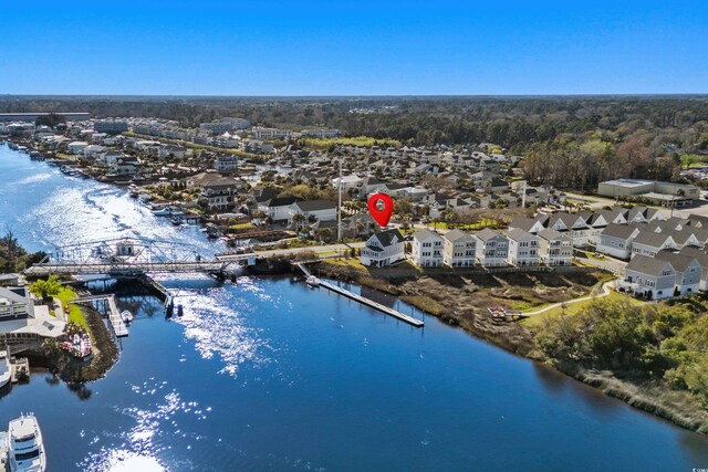 100 Marblehead Dr, Little River, SC 29566 - aerial view of residential area with a large body of water and a notable bridge