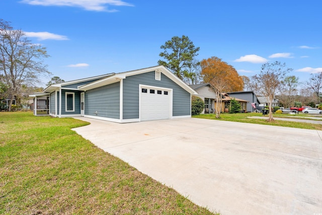 207 Fox Ln, Murrells Inlet, SC 29576 - ranch-style home with a garage, concrete driveway, and a front yard