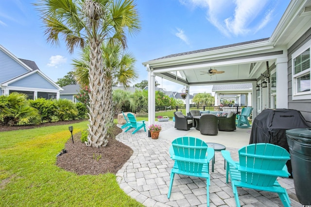 1109 Bonnet Dr, North Myrtle Beach, SC 29582 - view of patio / terrace with an outdoor hangout area and ceiling fan
