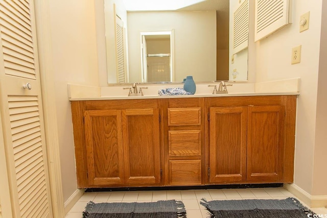 1001 Cardinal Ct, Murrells Inlet, SC 29576 - full bath with tile patterned floors, double vanity, and a closet